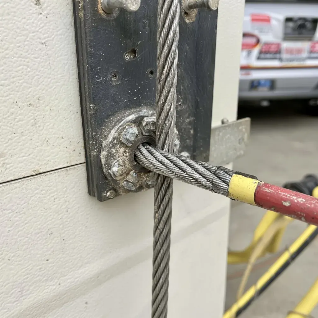 Garage Door Cable Repair on a Fishers, Indiana garage door